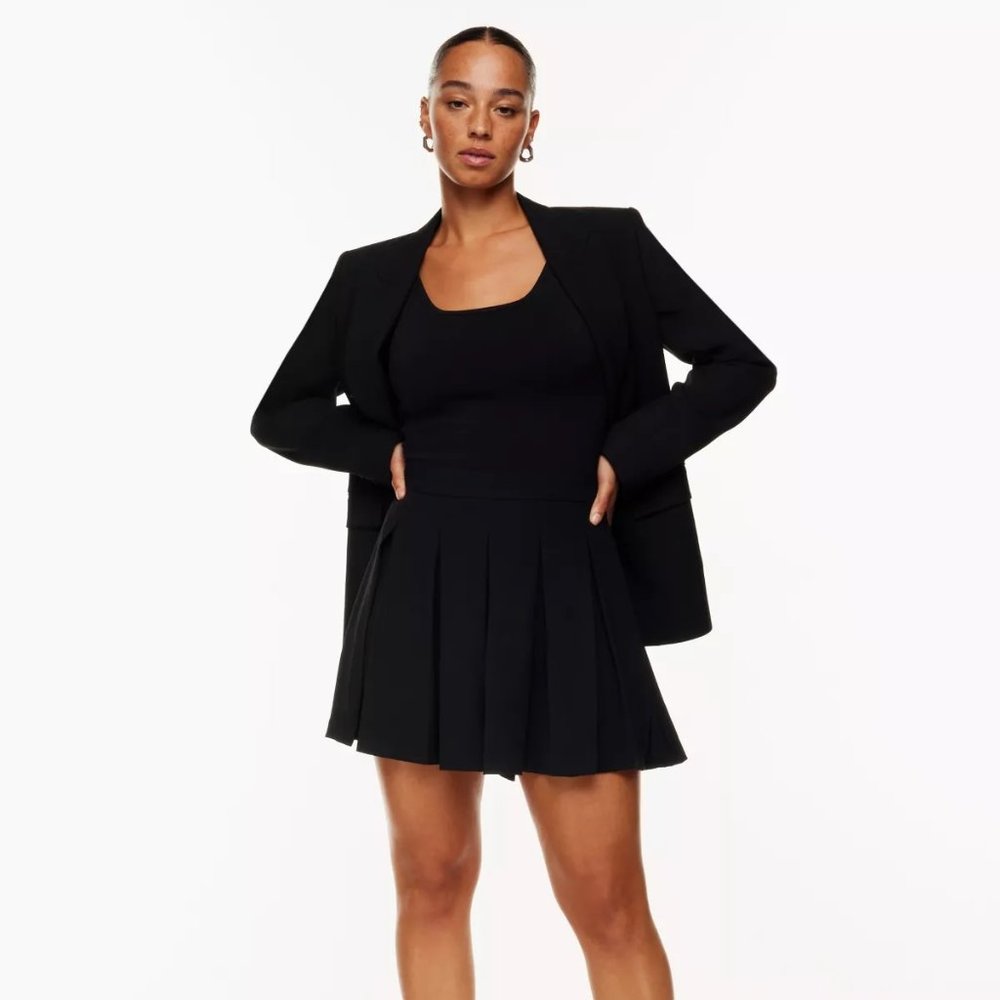Babaton Savoy Pleated Skirt Brown